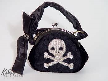 Beaded Pirate Skull Purse