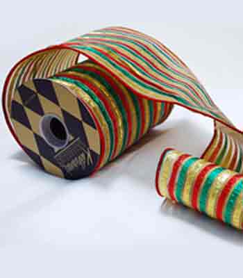 Retro Lame Stripe Ribbon