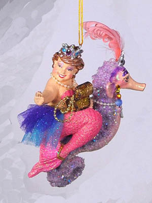 Mermaid Seahorse Ornament